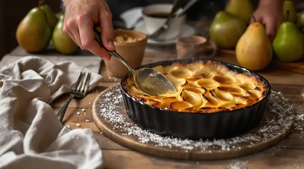 « Je n'ose plus servir d'autres desserts quand j'ai des invités en hiver » : ce clafoutis express qui a transformé mes fins de repas en famille