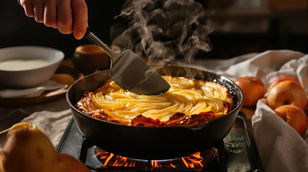 Ce gâteau aux pommes sans four va vous sauver : prêt en 10 minutes à la poêle