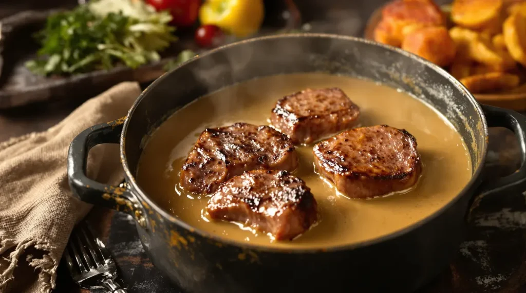Filet mignon aux champignons et moutarde : un plat fondant, crémeux, familial et prêt en 30 minutes